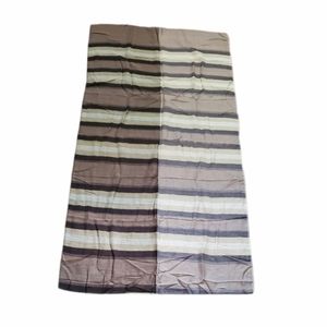 Two Tone Brown Scarf Wrap Black White Tan Stripes Fall Winter Boho Shabby Chic